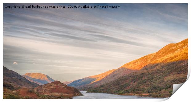 Kinlochleven almost sunrise Print by carl barbour canvas