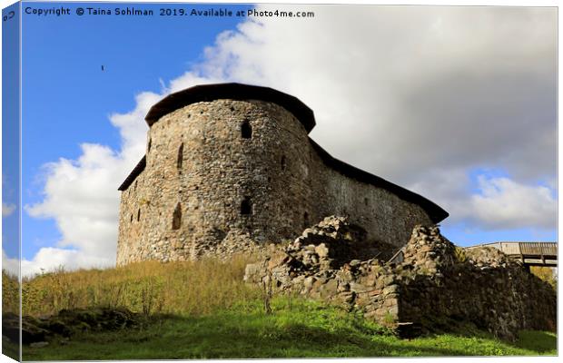Medieval Raseborg Castle Ruins on a Rock Canvas Print by Taina Sohlman