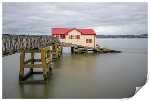 The old lifeboat house on Mumbles pier. Print by Bryn Morgan