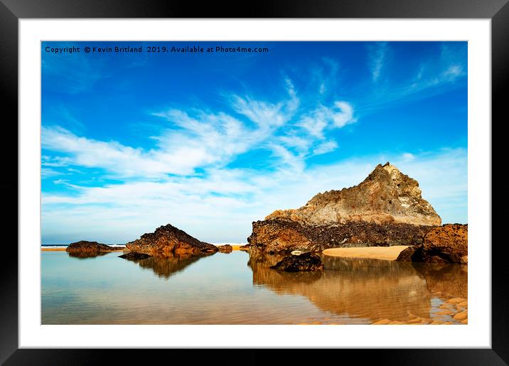 tranquil beach cornwall Framed Mounted Print by Kevin Britland