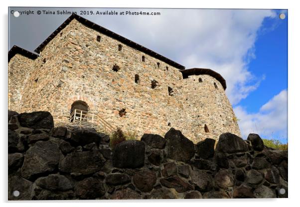 Medieval Raseborg Castle Ruins on a Rock Acrylic by Taina Sohlman