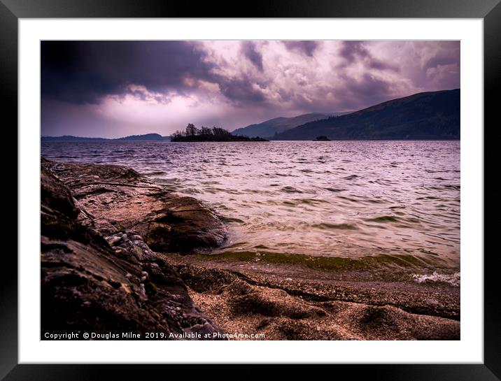 Loch Lomond from Ross Point Framed Mounted Print by Douglas Milne