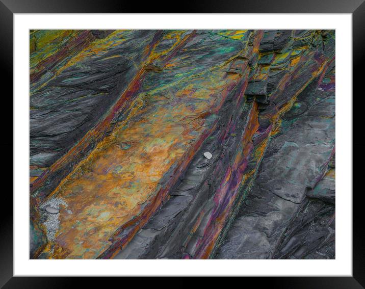 Colored Rock Framed Mounted Print by Dave Bell