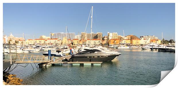 Vilamoura marina yachts and speedboats Print by Naylor's Photography