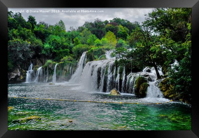 Skradinski buk waterfall Croatia  Framed Print by Diana Mower