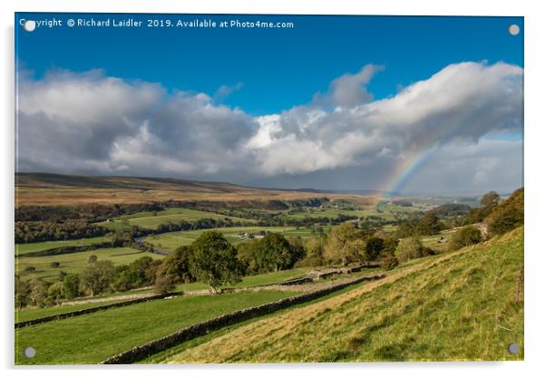 Rainbow at Holwick, Teesdale 1 Acrylic by Richard Laidler