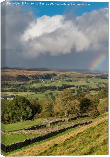 Rainbow at Holwick, Teesdale 2 Canvas Print by Richard Laidler
