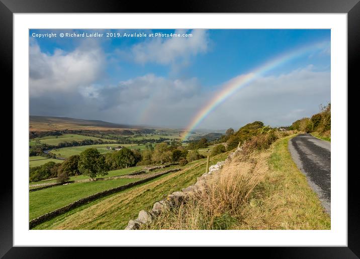Rainbow at Holwick, Teesdale 3 Framed Mounted Print by Richard Laidler