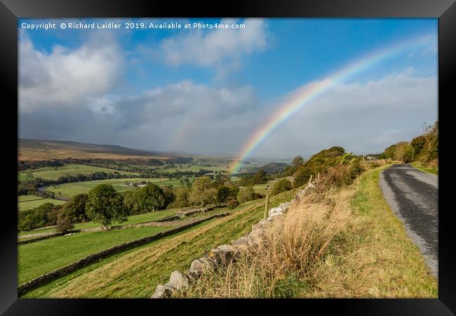 Rainbow at Holwick, Teesdale 3 Framed Print by Richard Laidler