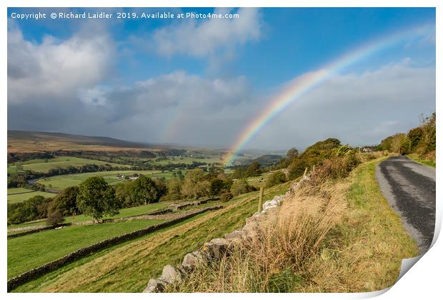 Rainbow at Holwick, Teesdale 3 Print by Richard Laidler