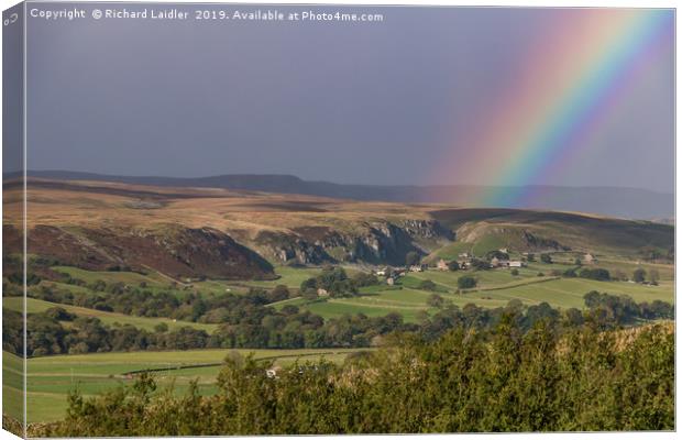 Rainbow's End, Holwick, Teesdale Canvas Print by Richard Laidler