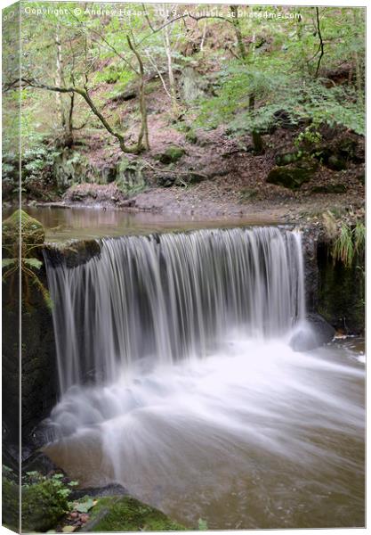 Majestic Knypersley Pool Waterfall Canvas Print by Andrew Heaps