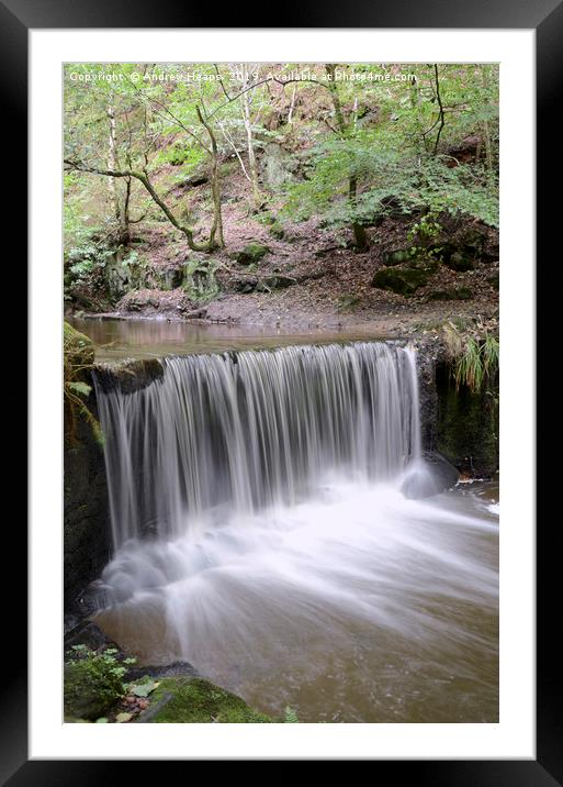 Majestic Knypersley Pool Waterfall Framed Mounted Print by Andrew Heaps