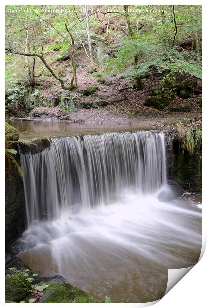 Majestic Knypersley Pool Waterfall Print by Andrew Heaps