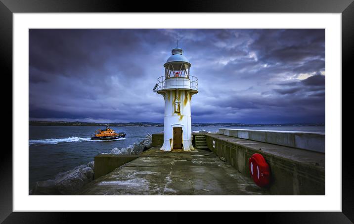Life rescue lighthouse at dawn Framed Mounted Print by Steve Mantell