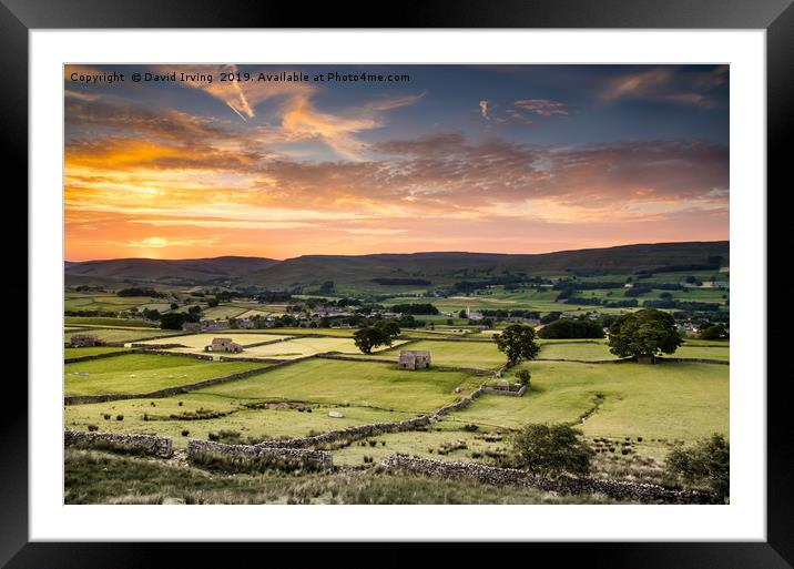 Sunset over Hawes Framed Mounted Print by David Irving