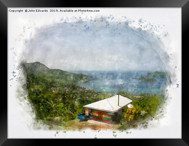 Speyside and Tyrrell’s Bay, Tobago Framed Print by John Edwards