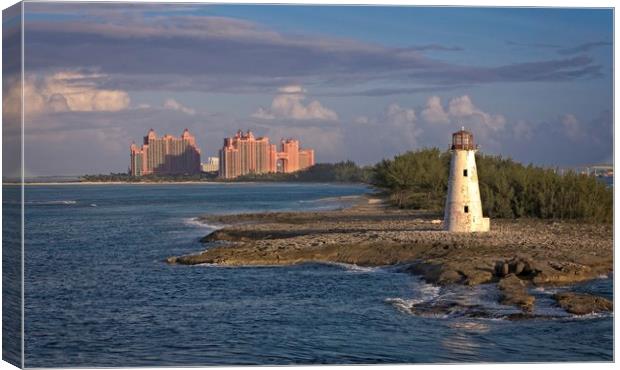 Lighthouse and Resort in Bahamas Canvas Print by Darryl Brooks