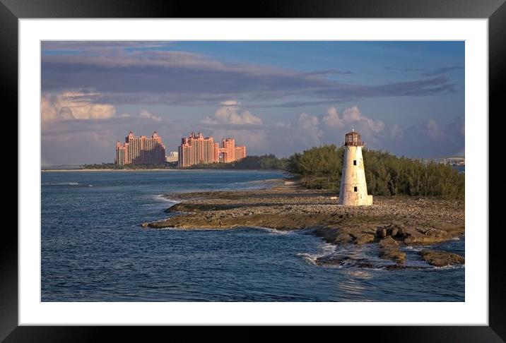 Lighthouse and Resort in Bahamas Framed Mounted Print by Darryl Brooks