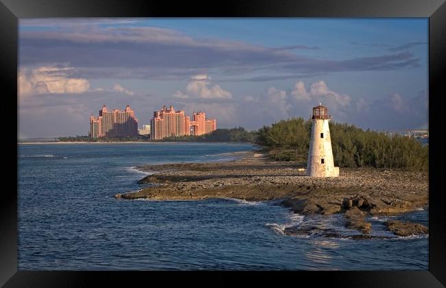 Lighthouse and Resort in Bahamas Framed Print by Darryl Brooks