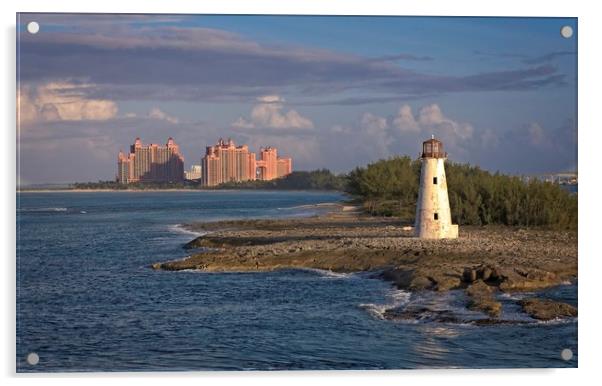 Lighthouse and Resort in Bahamas Acrylic by Darryl Brooks