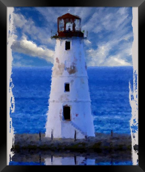 Lighthouse on Narrow Land Framed Print by Darryl Brooks