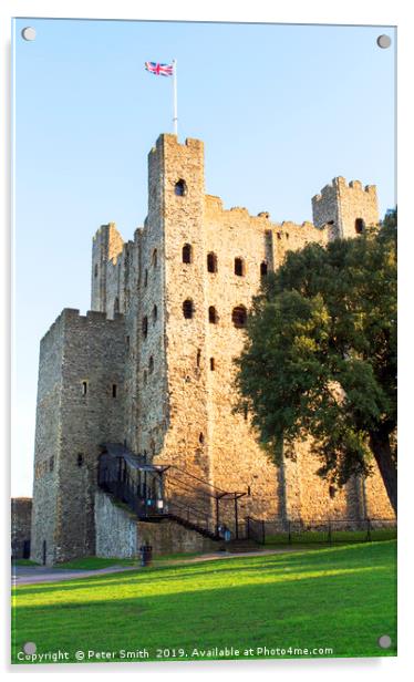 Rochester Castle, Rochester ,Kent ,UK Acrylic by Peter Smith