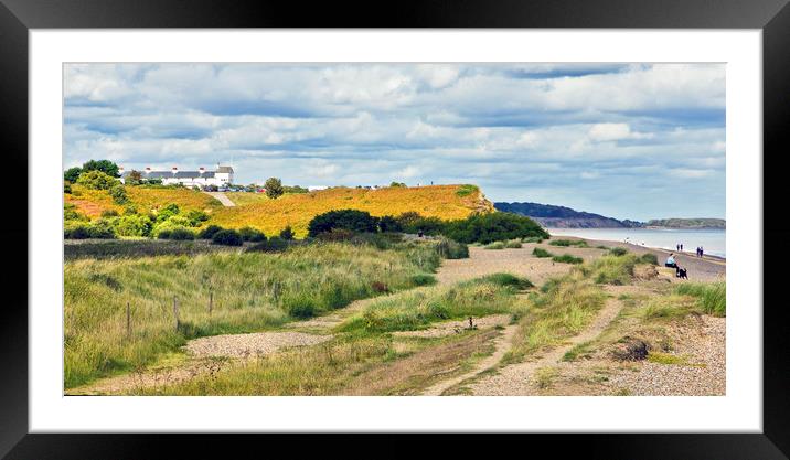 Dunwich Beach With Coastguard Cottages Framed Mounted Print by Darren Burroughs