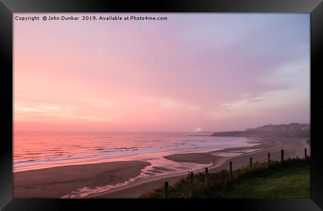 Dawn On Tynemouth Beach Framed Print by John Dunbar