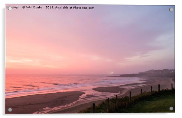 Dawn On Tynemouth Beach Acrylic by John Dunbar