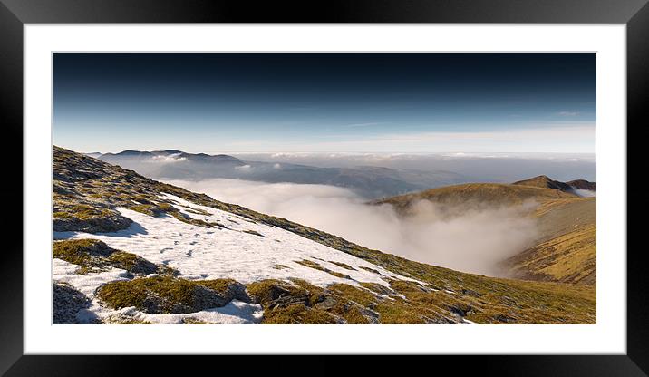 Snow Tracks Framed Mounted Print by Simon Wrigglesworth