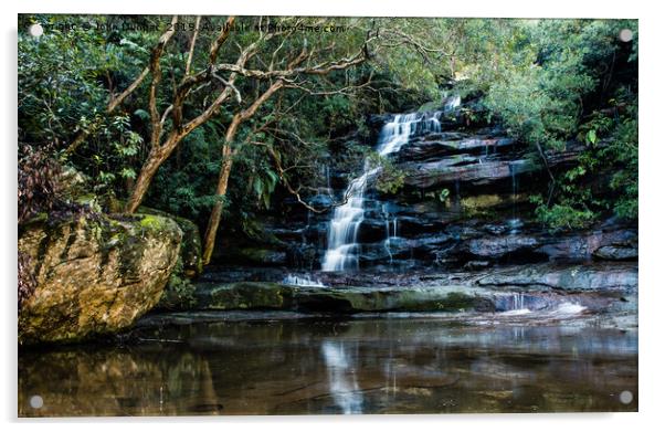 Somersby Falls in August Acrylic by John Dunbar