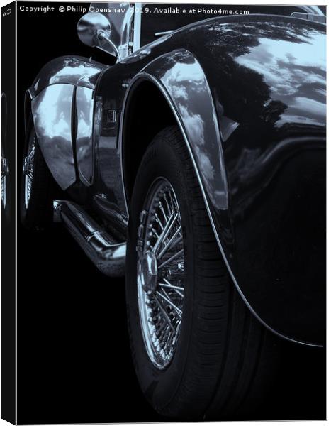side view of the exhaust and wheels of a rare Vint Canvas Print by Philip Openshaw