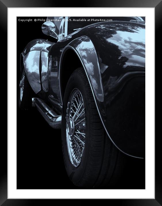 side view of the exhaust and wheels of a rare Vint Framed Mounted Print by Philip Openshaw