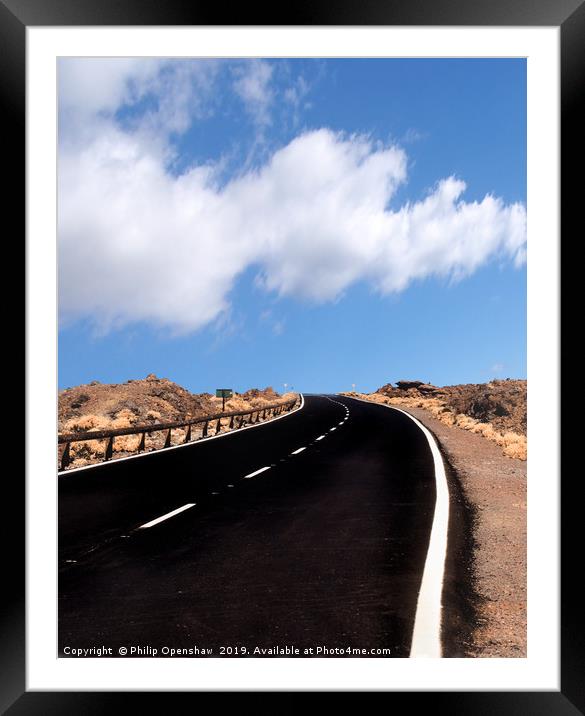 empty desert highway Framed Mounted Print by Philip Openshaw