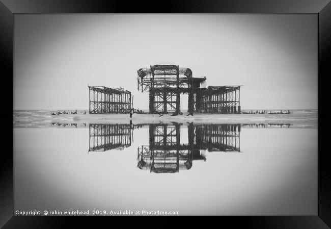 Reflection at the West Pier (1of4) Framed Print by robin whitehead