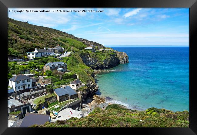 trevaunance cove at st agnes in cornwall, england. Framed Print by Kevin Britland