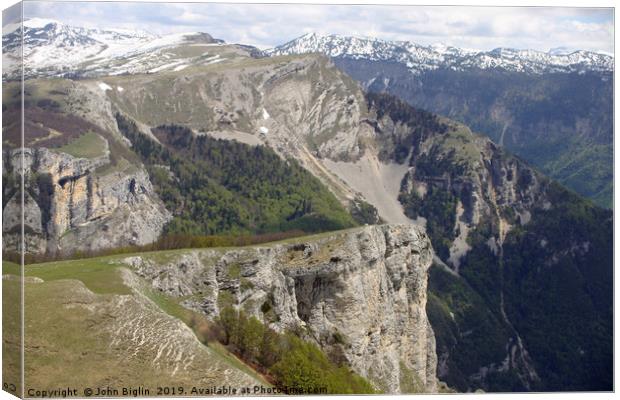 French lower alpine valley Canvas Print by John Biglin