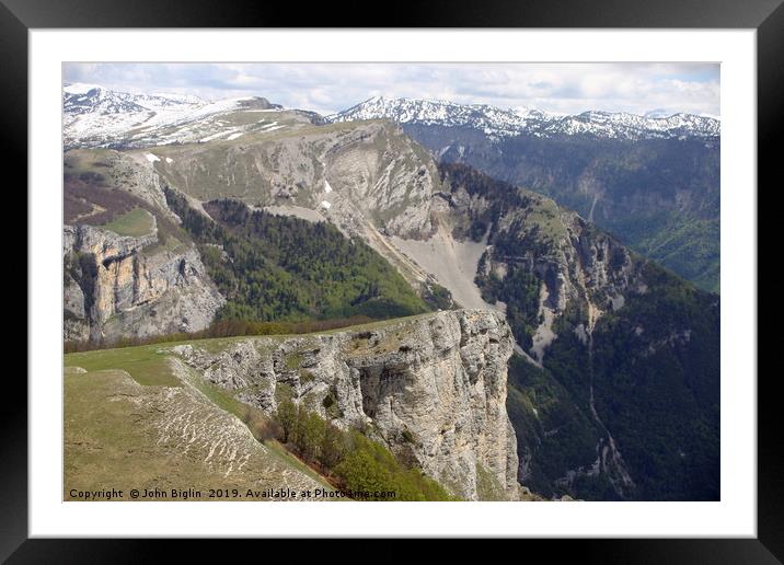 French lower alpine valley Framed Mounted Print by John Biglin