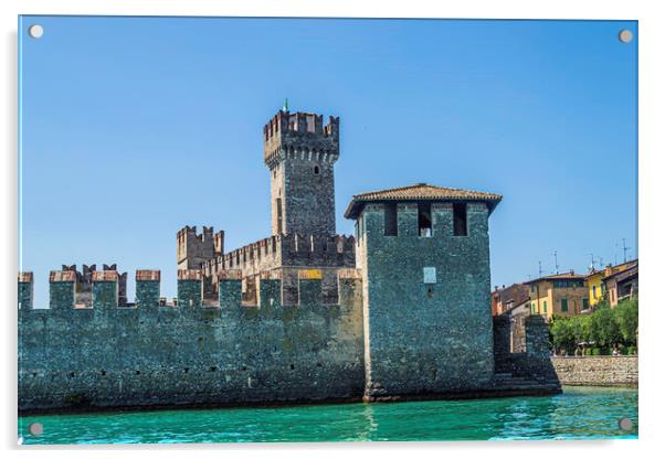 Sirmione Castle 1 Acrylic by Steve Purnell