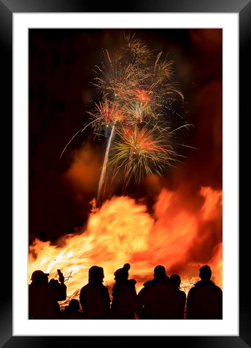 Firework Party Framed Mounted Print by David Belcher