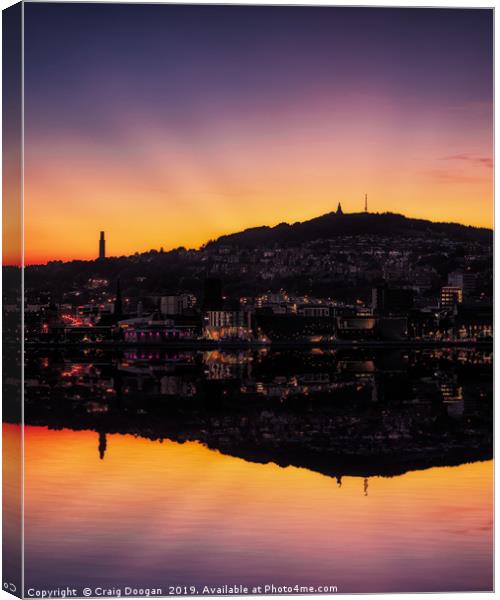Dundee Sunset Reflections Canvas Print by Craig Doogan