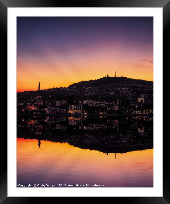 Dundee Sunset Reflections Framed Mounted Print by Craig Doogan