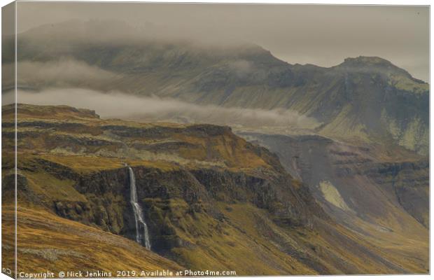Waterfall Snaefellsness Peninsula Iceland Canvas Print by Nick Jenkins