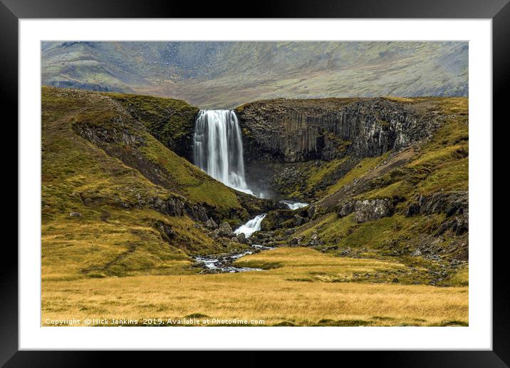 Svodufoss Falls Snaefellsness Peninsular Iceland Framed Mounted Print by Nick Jenkins
