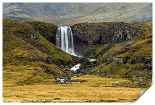 Svodufoss Falls Snaefellsness Peninsular Iceland Print by Nick Jenkins