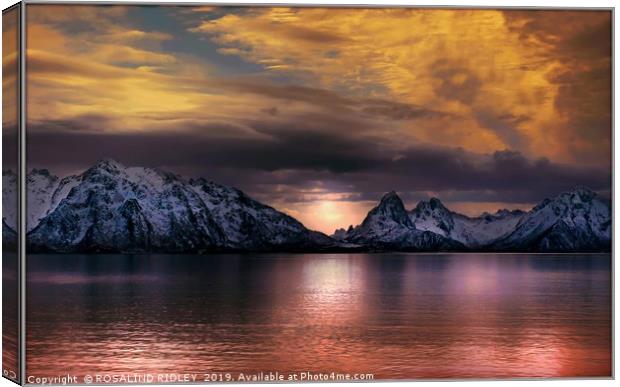 "Cloudy sunset over the Norwegian sea" Canvas Print by ROS RIDLEY