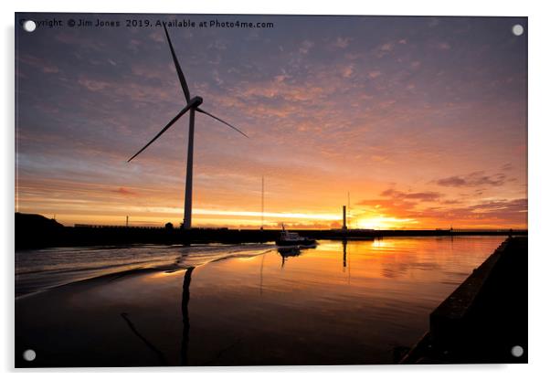 October Sunrise on the River Blyth (2) Acrylic by Jim Jones
