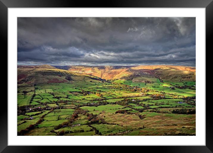 Last Light over the Vale of Edale                  Framed Mounted Print by Darren Galpin