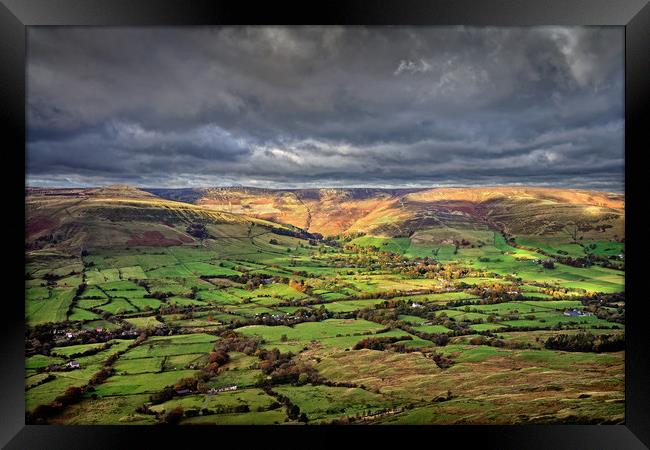 Last Light over the Vale of Edale                  Framed Print by Darren Galpin
